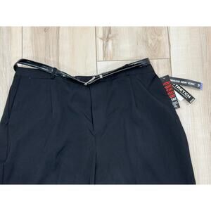 Briggs New York Womens Black Dress Work Pants w/ Belt 18 short NWT